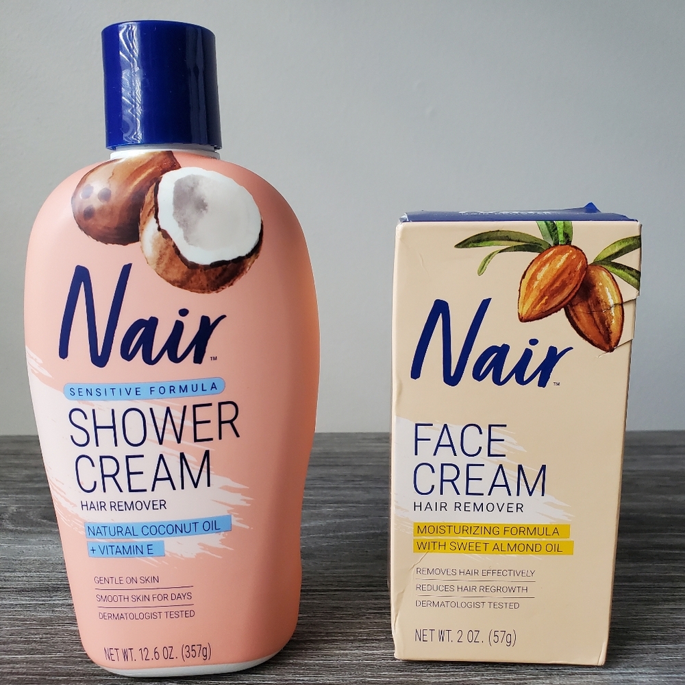 🌹2-PACK BUNDLE🌹Shower & Face Cream Hair Remover Set - Pink & Cream